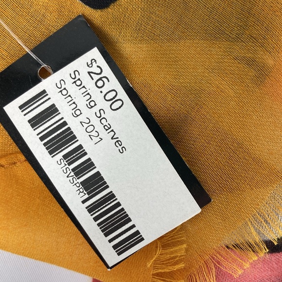 NWT Joy Susan Abstract 90's Print Spring Scarf 74 x 36 - Picture 5 of 6